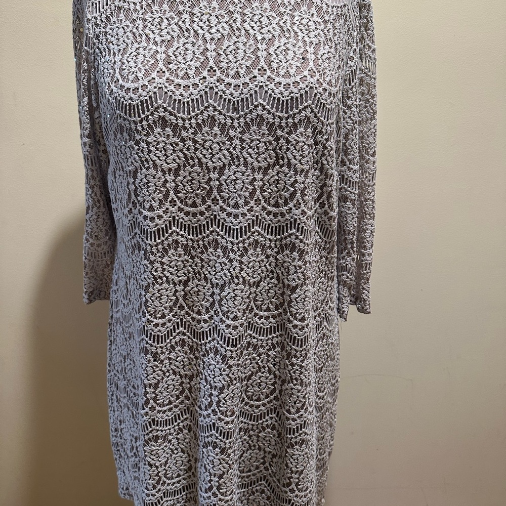 JH evenings Stylish Beige Lace dress size 16 color beige